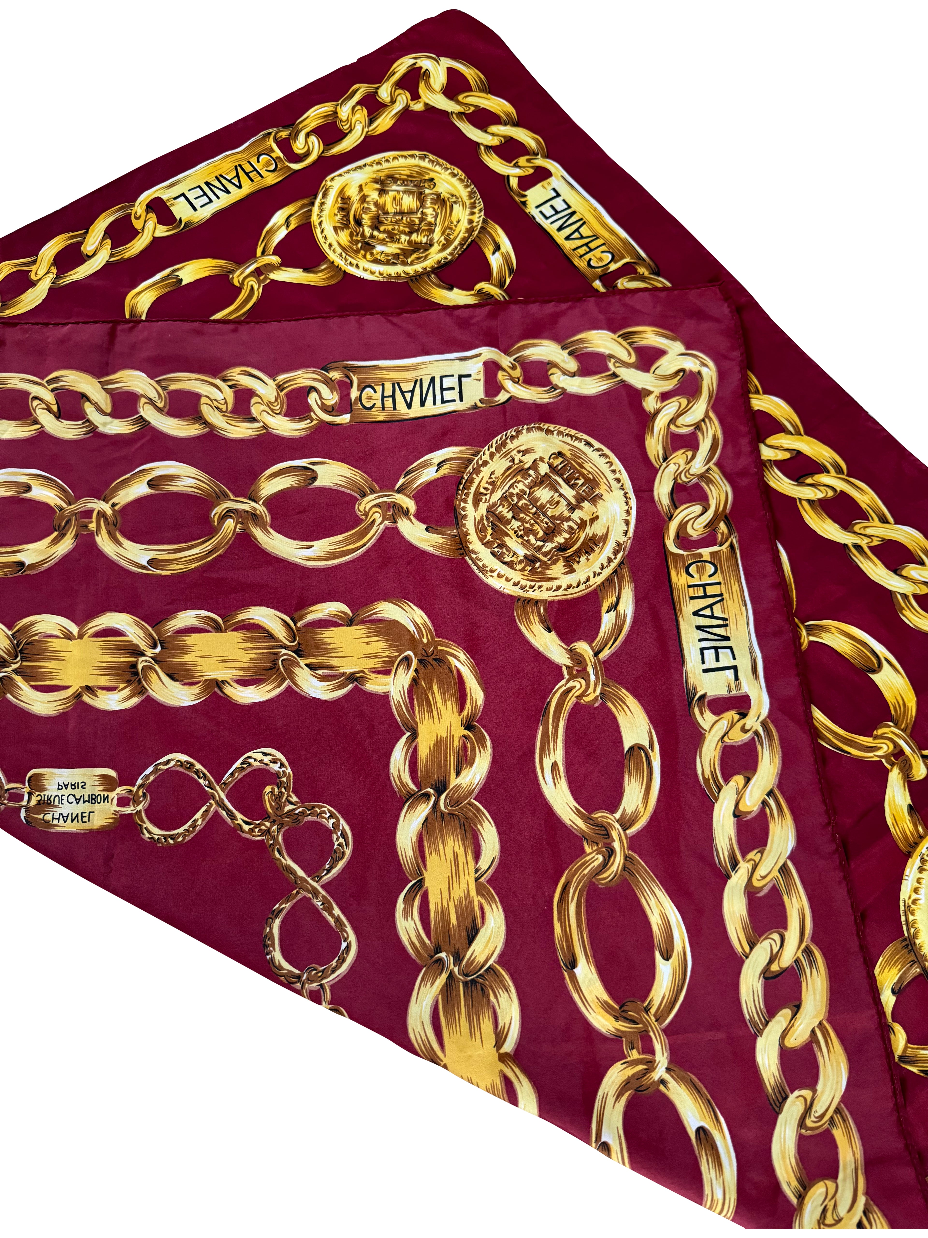 Chanel Cambon Chain Silk Scarf