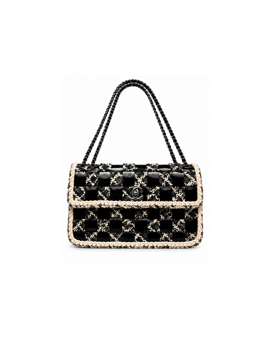 Chanel 2004 Chessboard Tweed Flap Bag