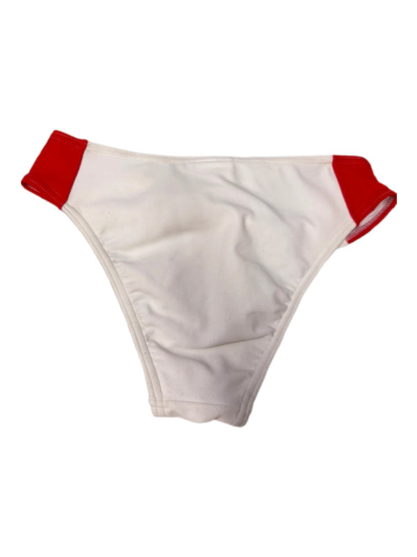 Chanel Logo Red and White Triangle Bikini