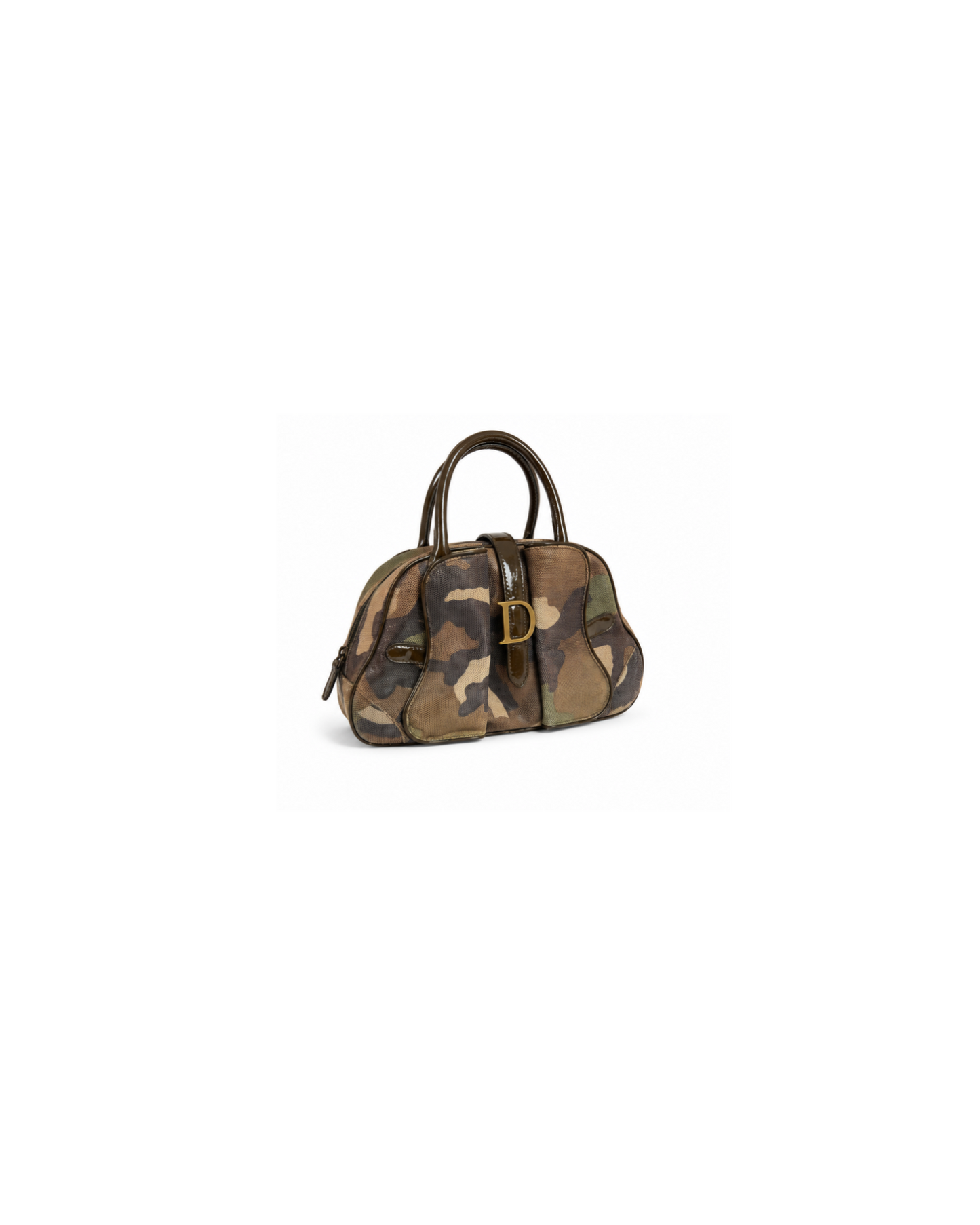 Christian Dior By John Galliano Saddle Bowler Camouflage Bag