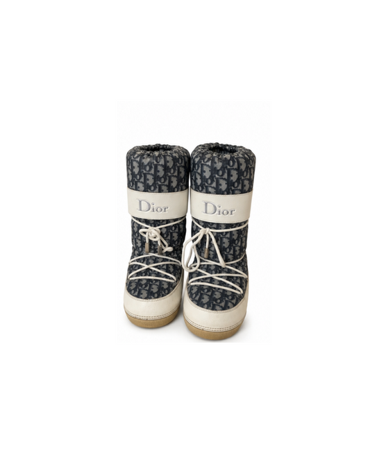 Christian Dior Blue Monogram Snow Boots