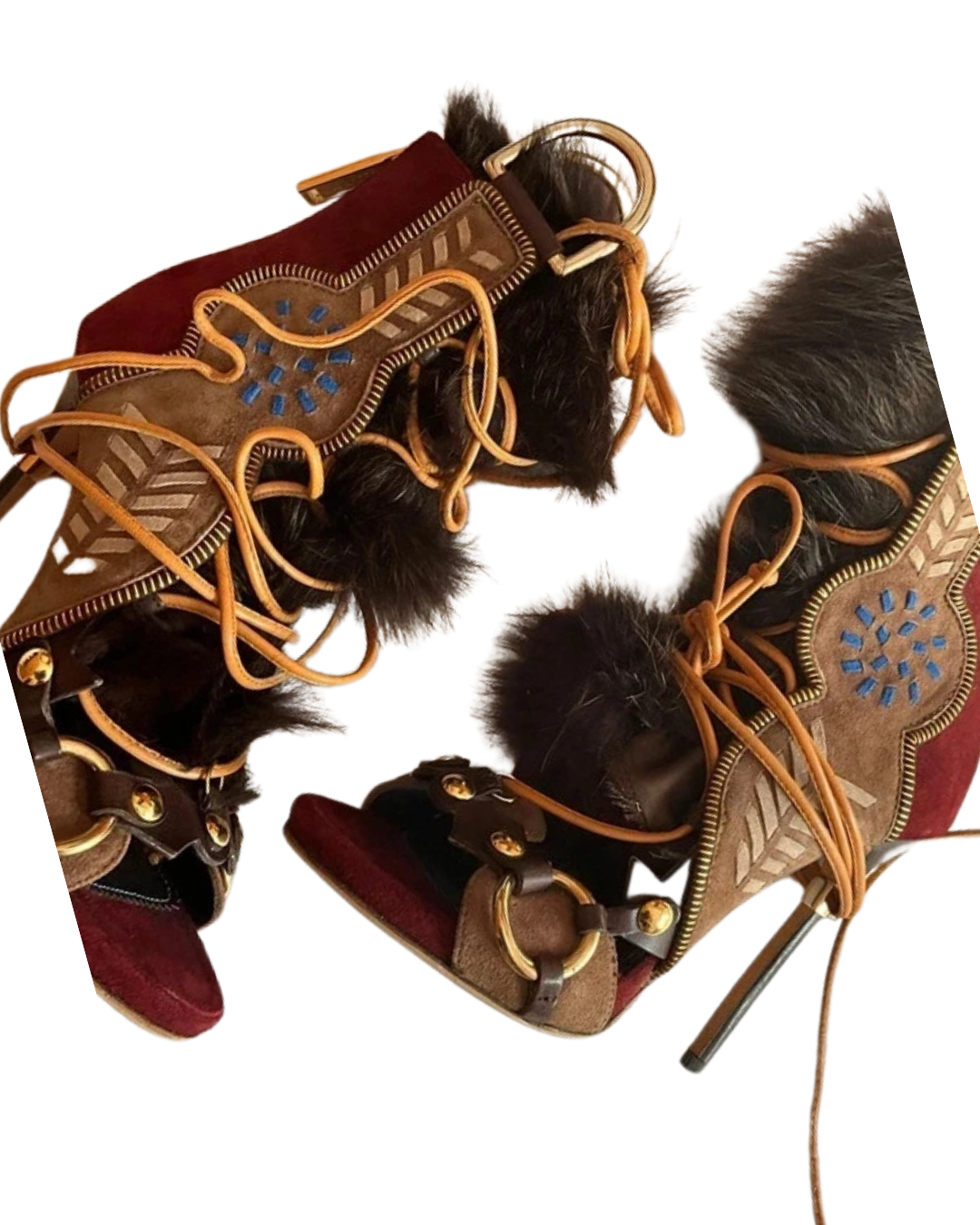 Dsquared2 Gladiator Fur High Heels