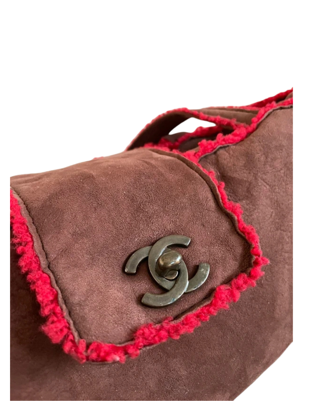 Chanel Shearling Lambskin Suede Handbag