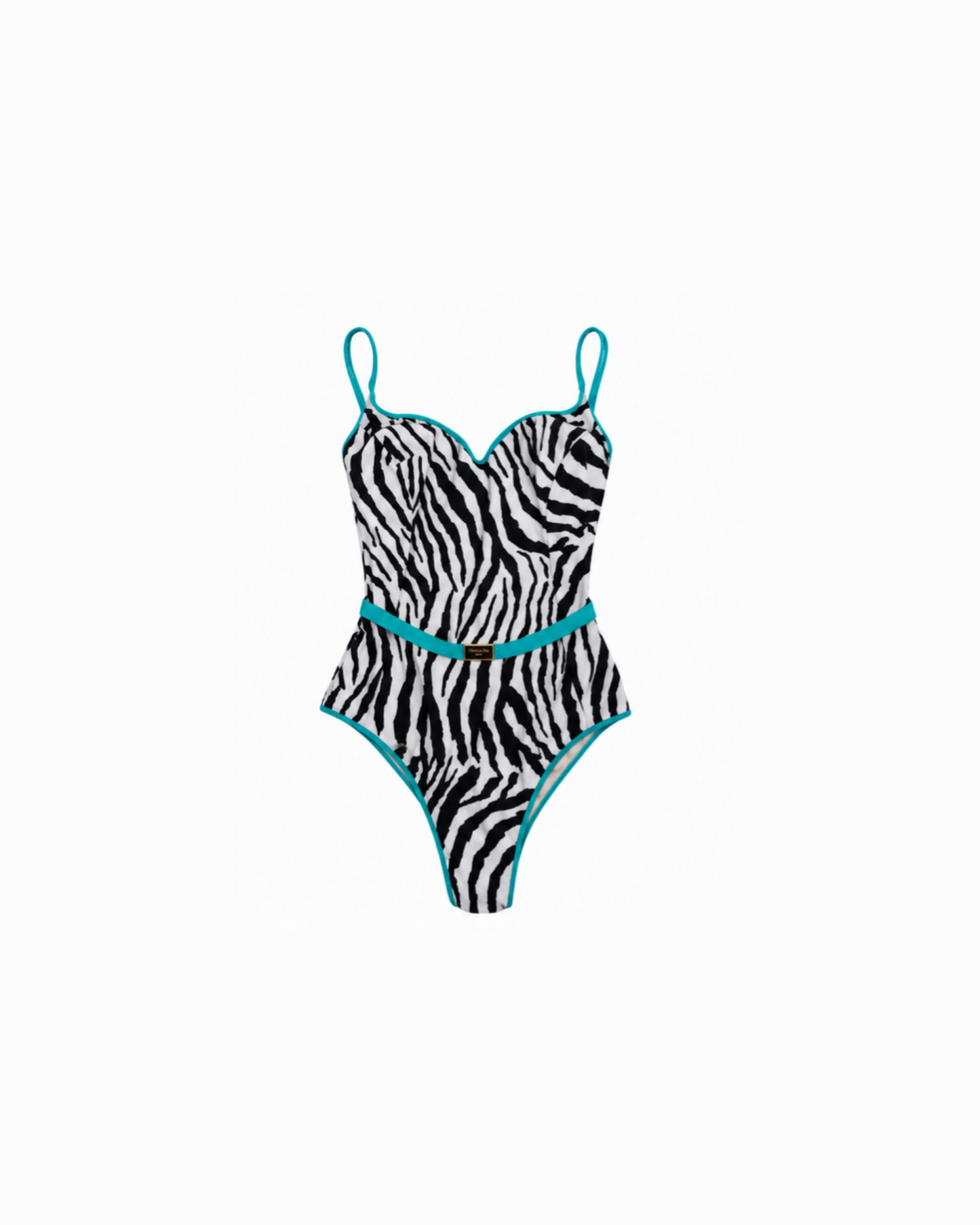 Christian Dior 1990 Zebra Print Low Back Swimsuit