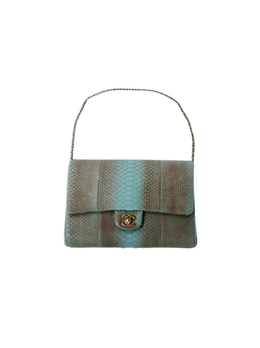 Chanel Python Flap Chained Clutch