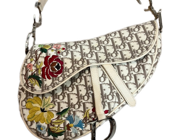 Christian Dior Diorissimo Spring 2005 Flower Monogram Saddle Bag