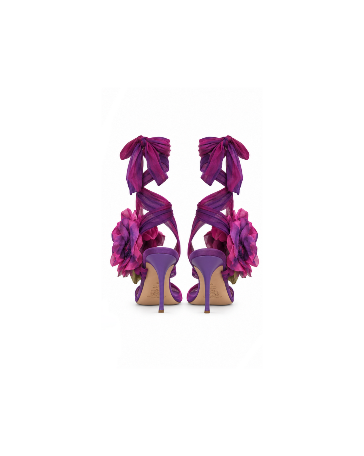 Gianmarco Lorenzi Flower Wrap Up Heels