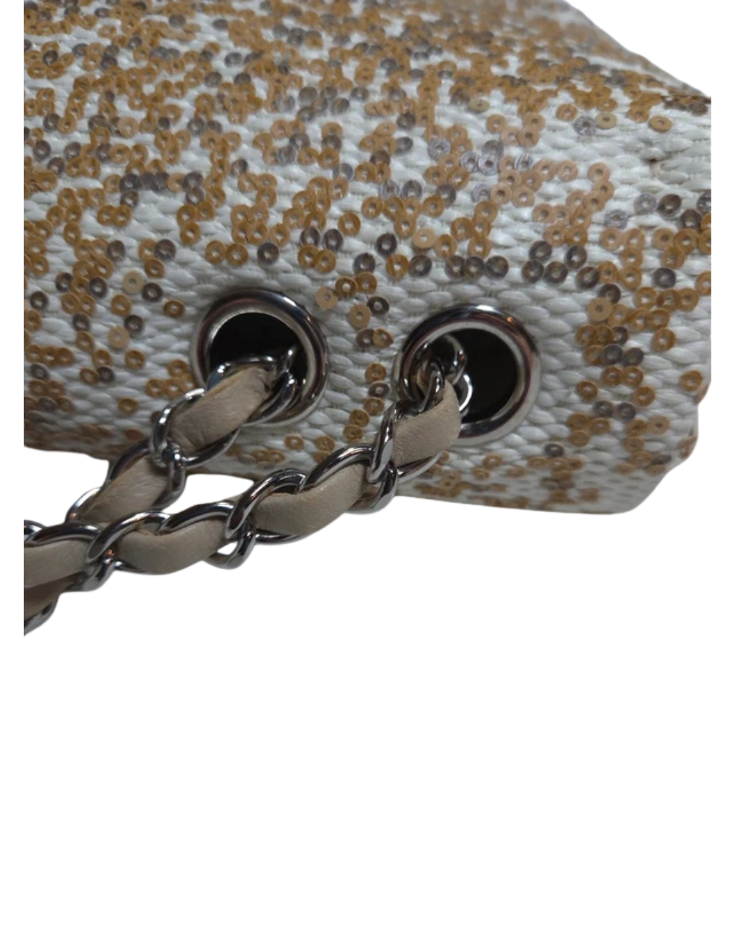 Chanel 2013 Jumbo Raffia Sequin Single Flap Bag