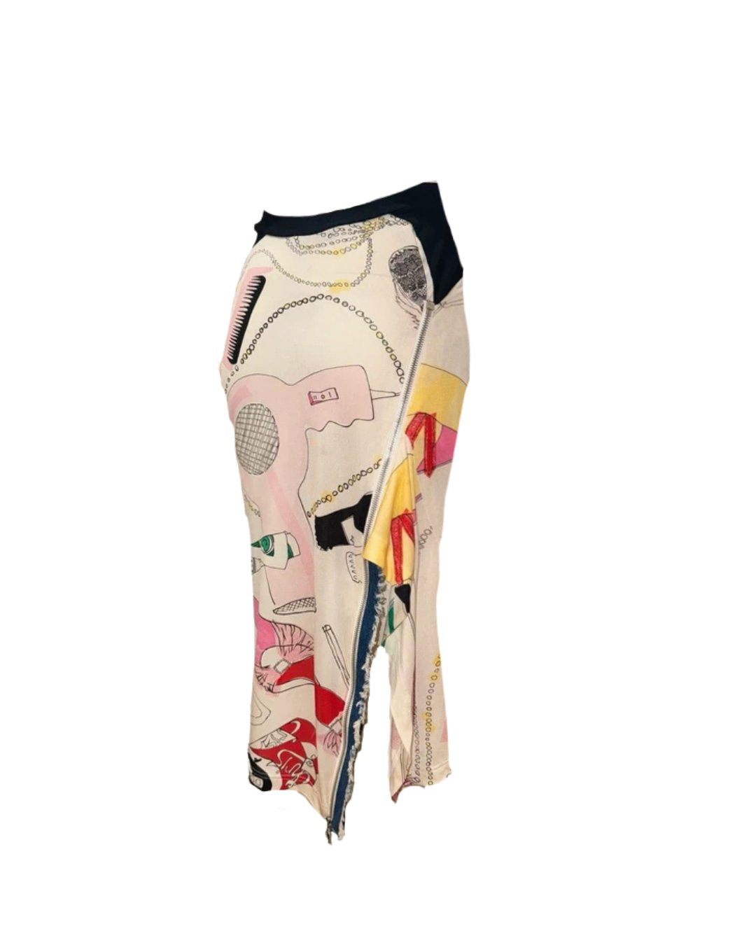 Christian Dior John Galliano 2001 Asymmetric Zip Midi Skirt