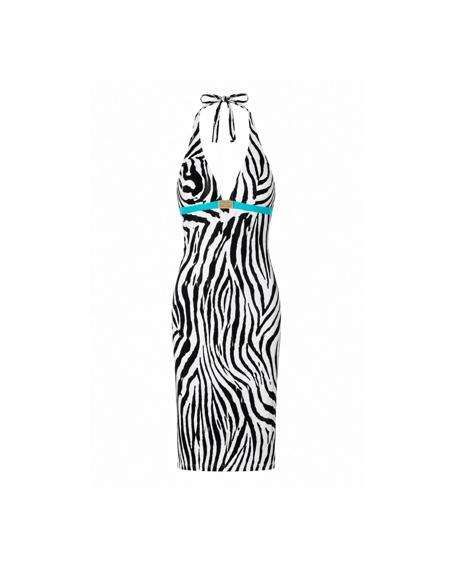 Christian Dior 1990 Zebra Print Neckhalter Dress