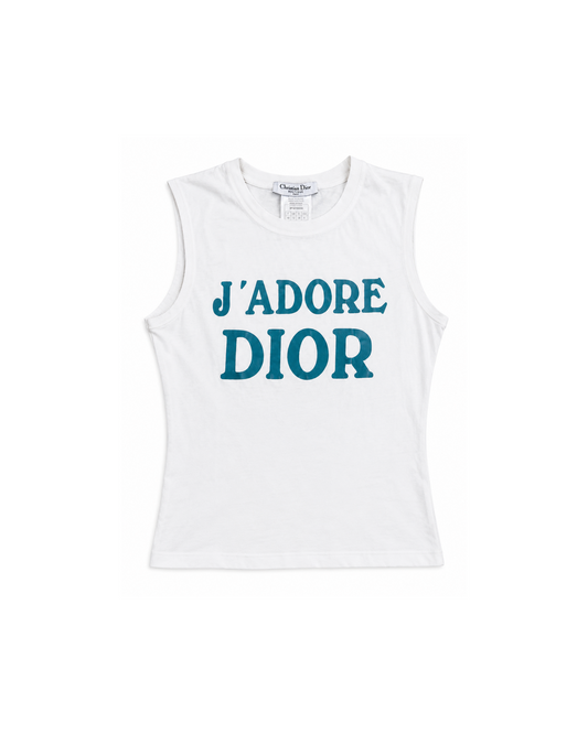 Christine Dior J’adore Dior By John Galliano Tank Top Blue and White