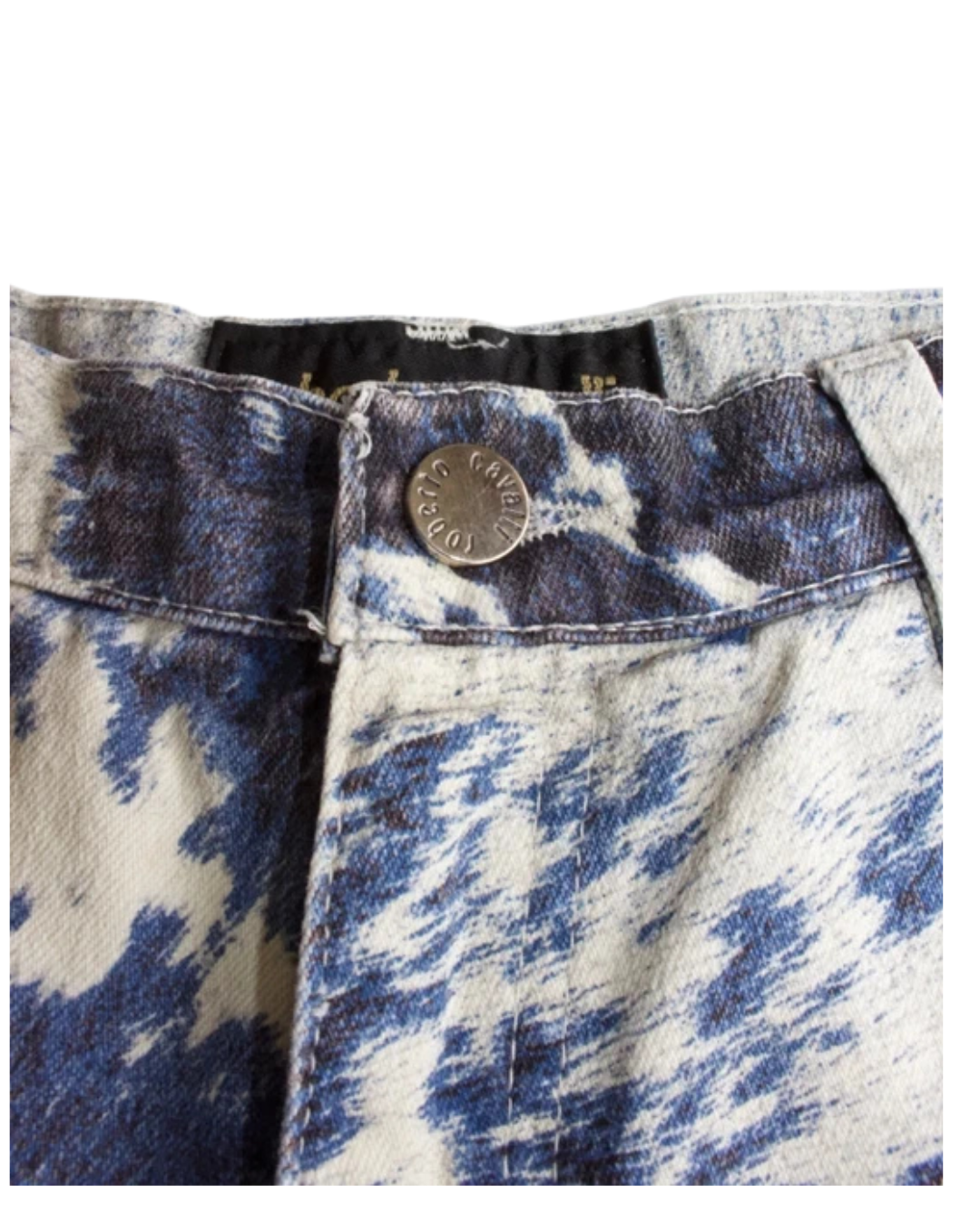 Roberto Cavalli 1999 Blue Cow Print Pants