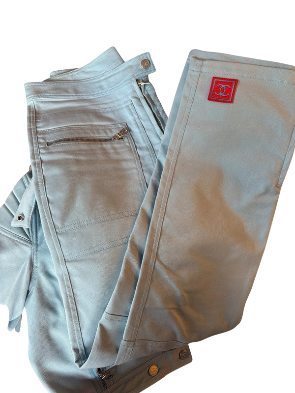 Chanel 2002 Denim Jacket And Pant Set