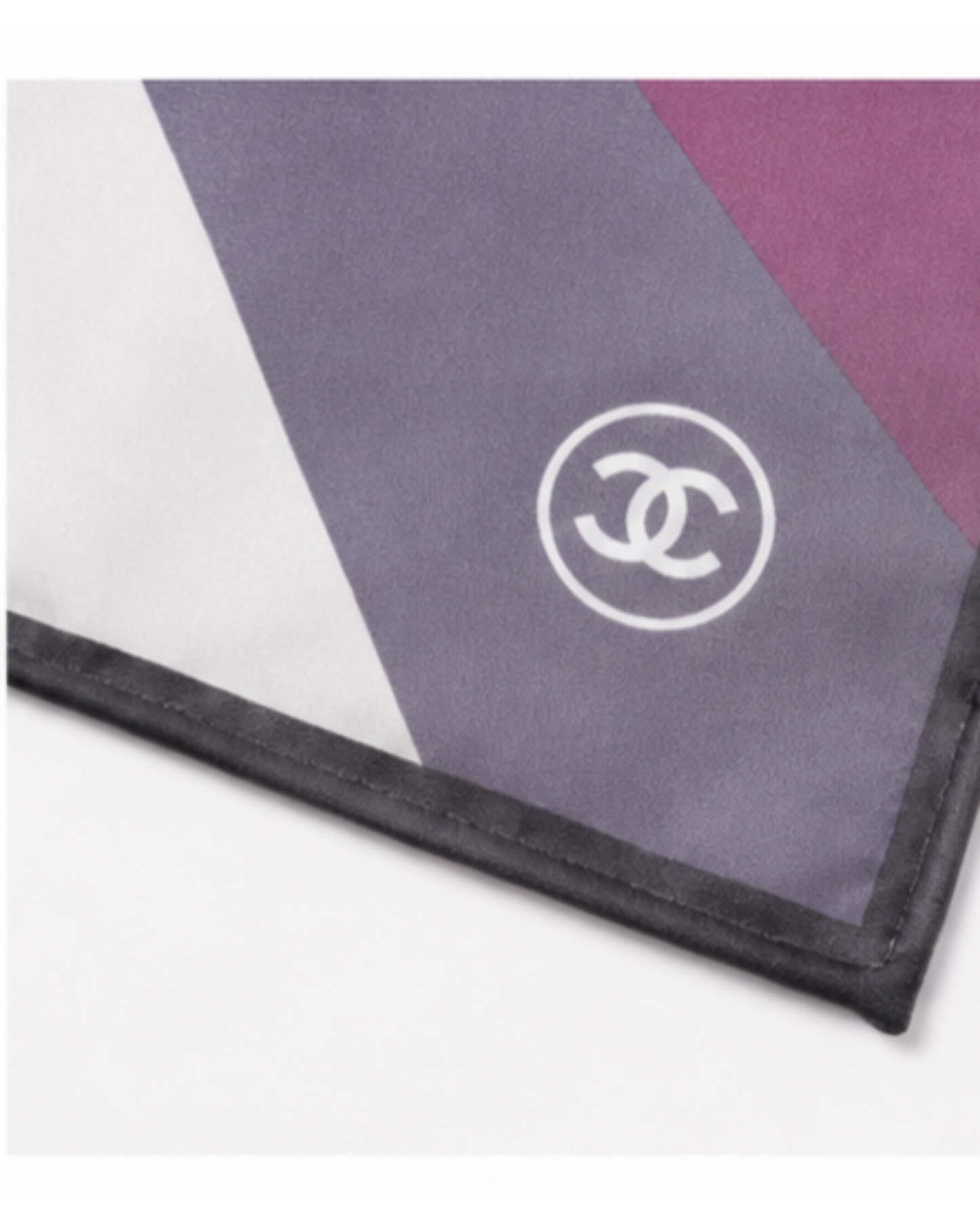 Chanel Pink Purple Logo Silk Scarf