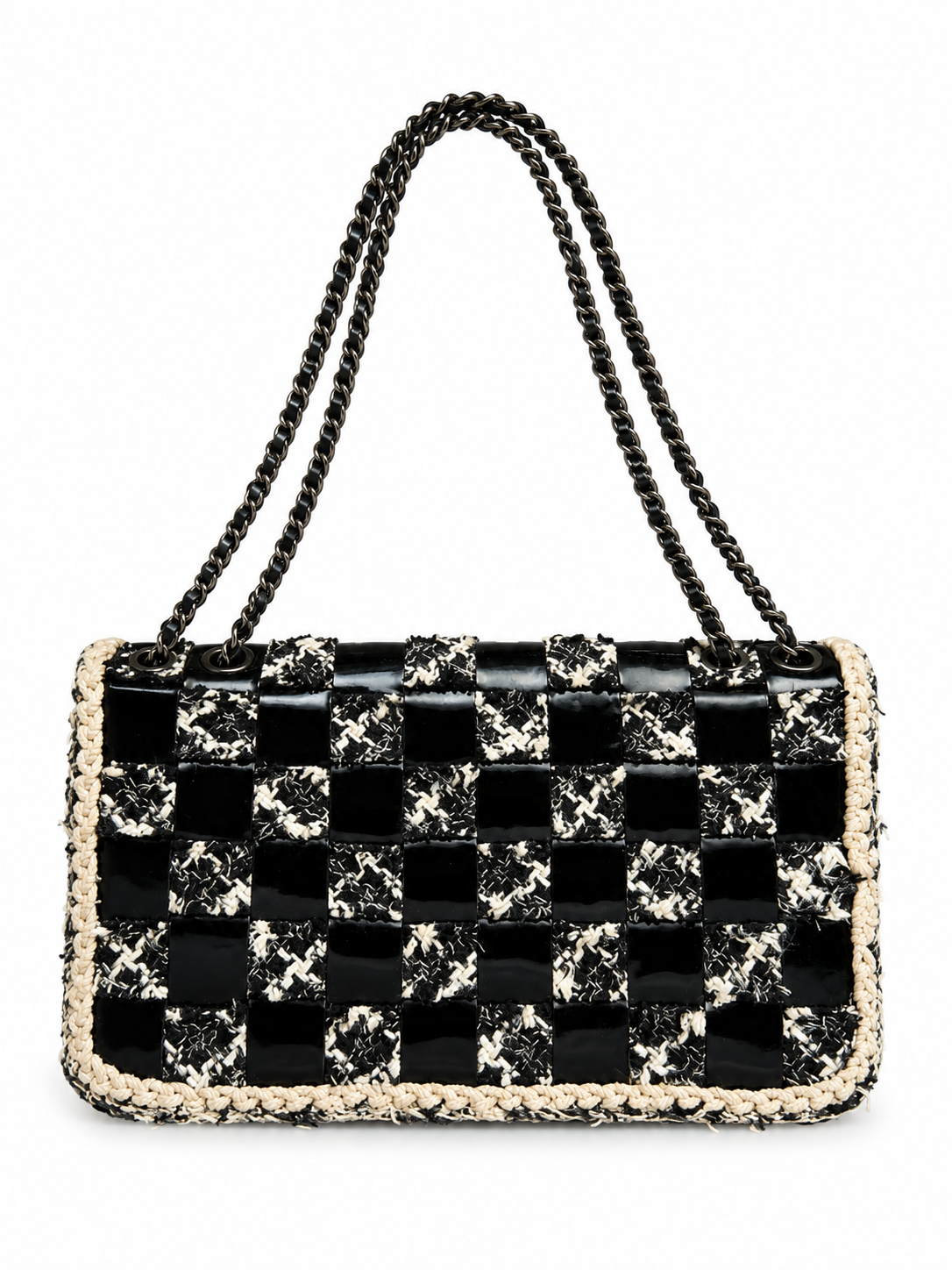 Chanel 2004 Chessboard Tweed Flap Bag