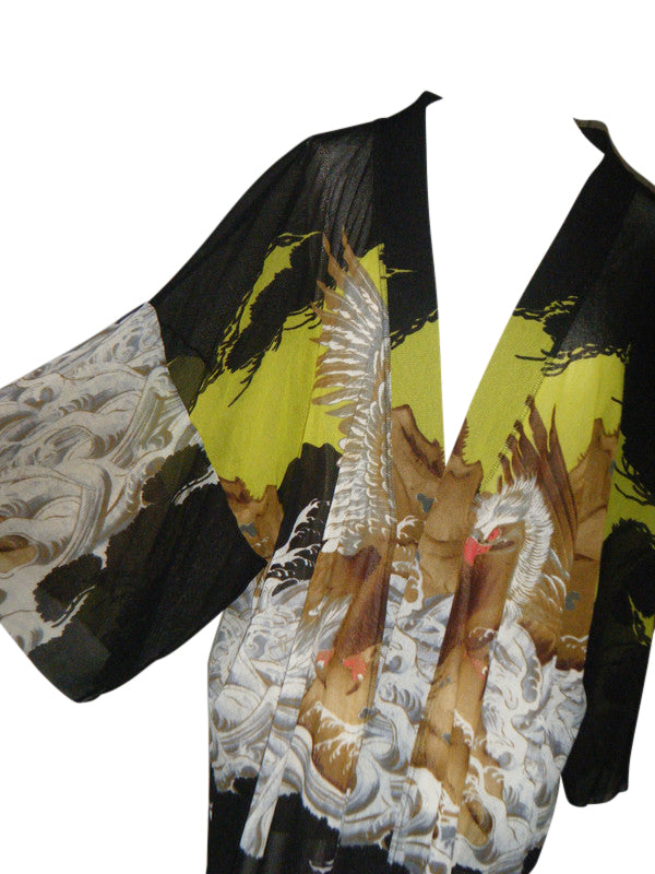 Jean Paul Gaultier Golden Eagle Mesh Kimono