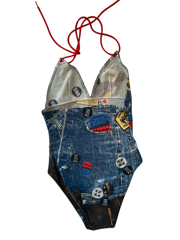 Christian Dior Denim Print Swimsuit