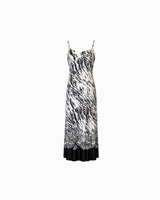 Versace 2005 Zebra Print Maxi Dress