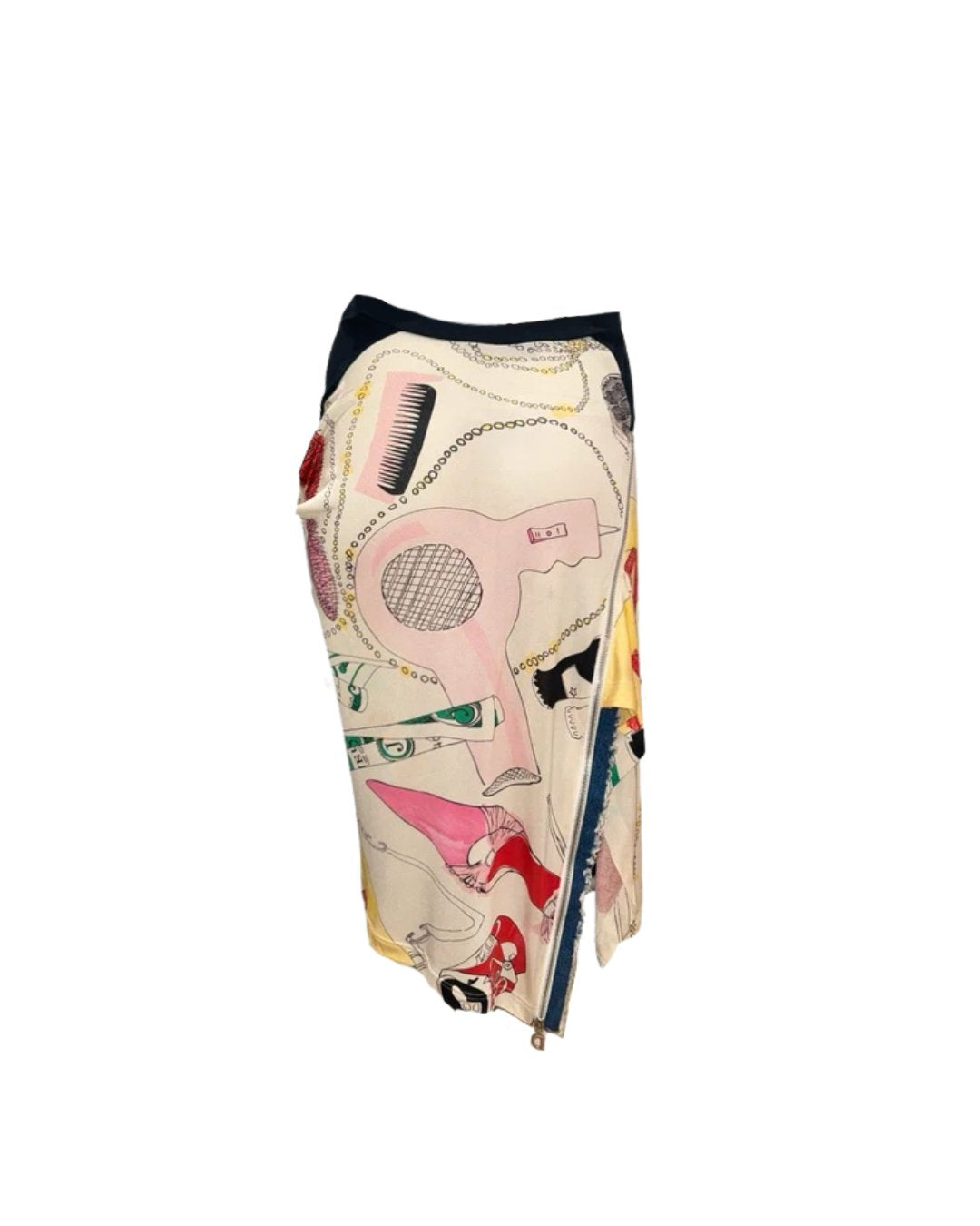 Christian Dior John Galliano 2001 Asymmetric Zip Midi Skirt