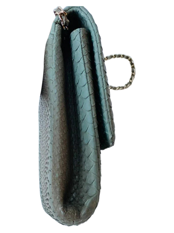 Chanel Python Flap Chained Clutch