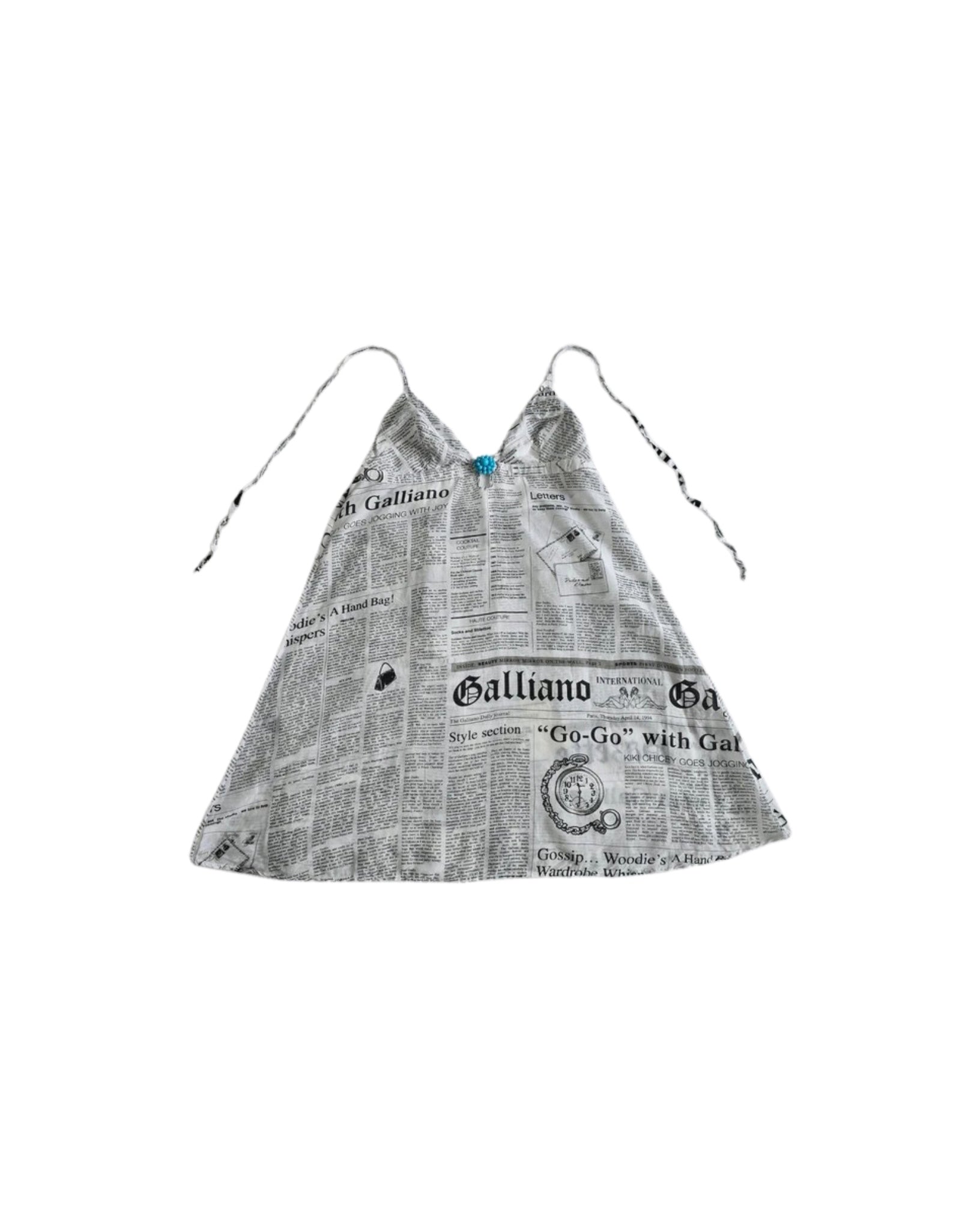 John Galliano Newspaper Neckhalter Dress