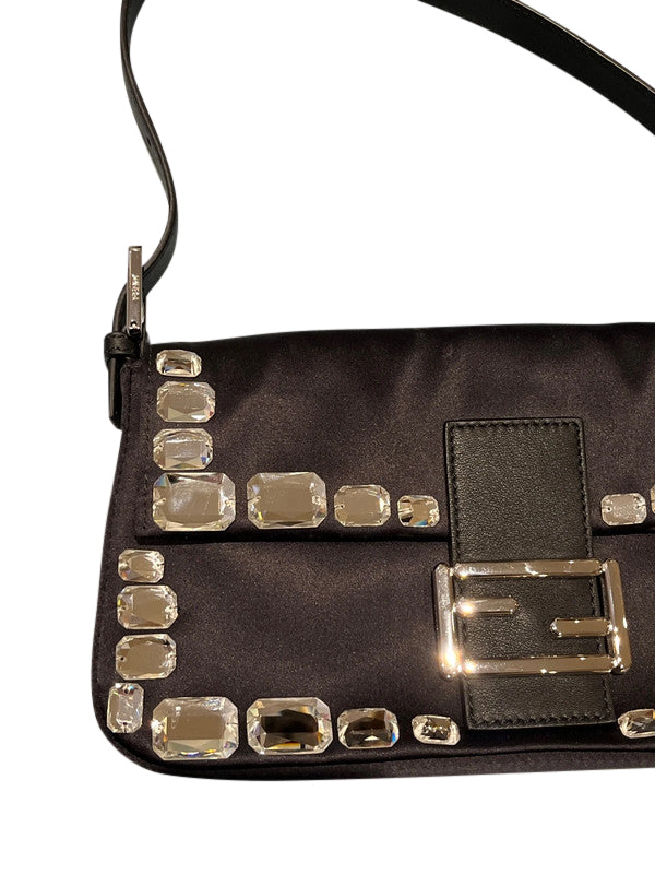 Fendi Baguette Satin Crystal Bag