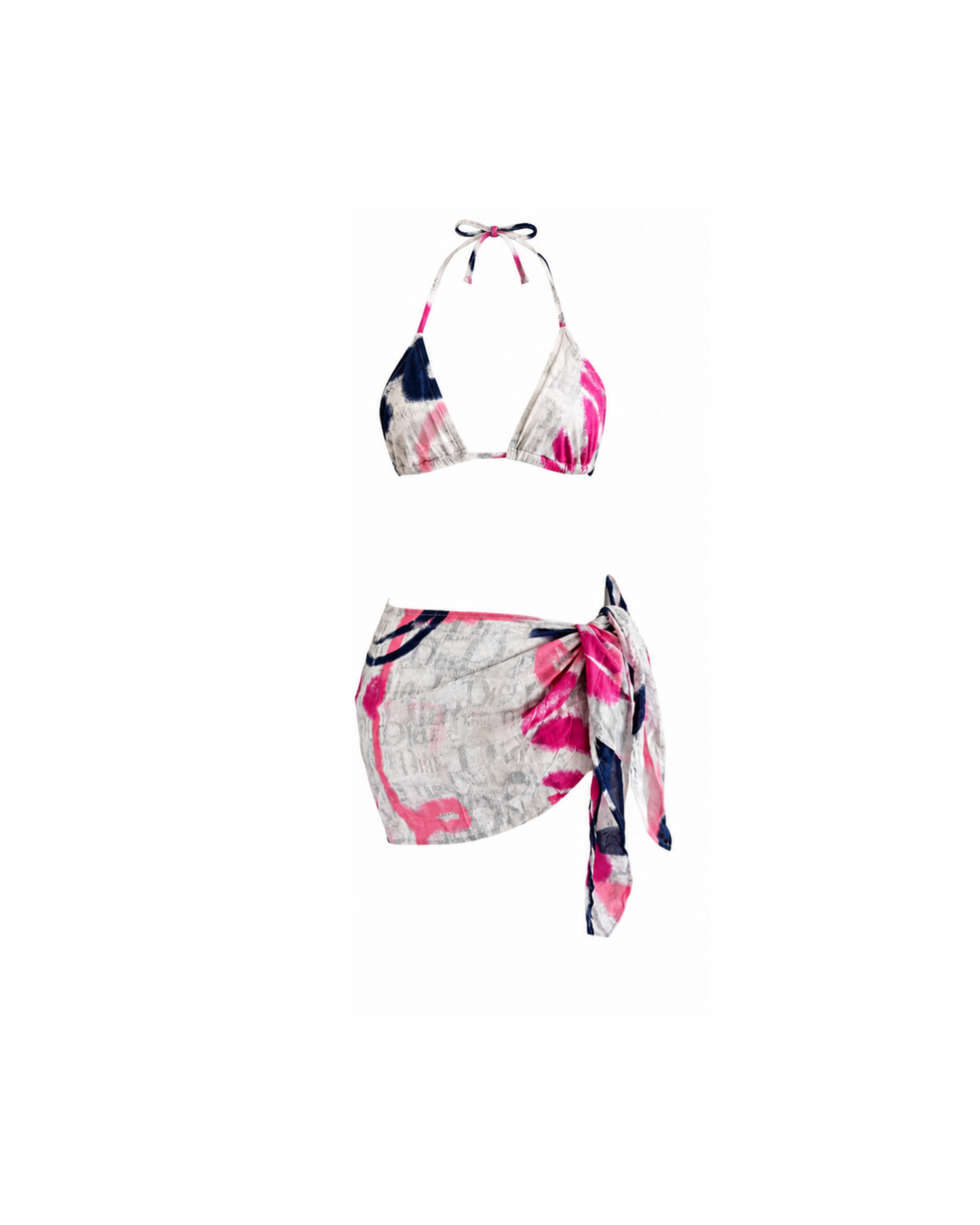 Christian Dior Graffitti Monogram Bikini Sarong Set