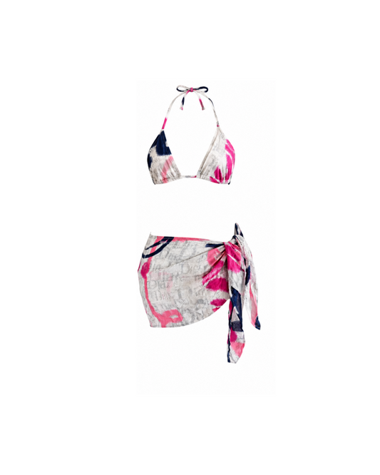 Christian Dior Graffitti Monogram Bikini Sarong Set