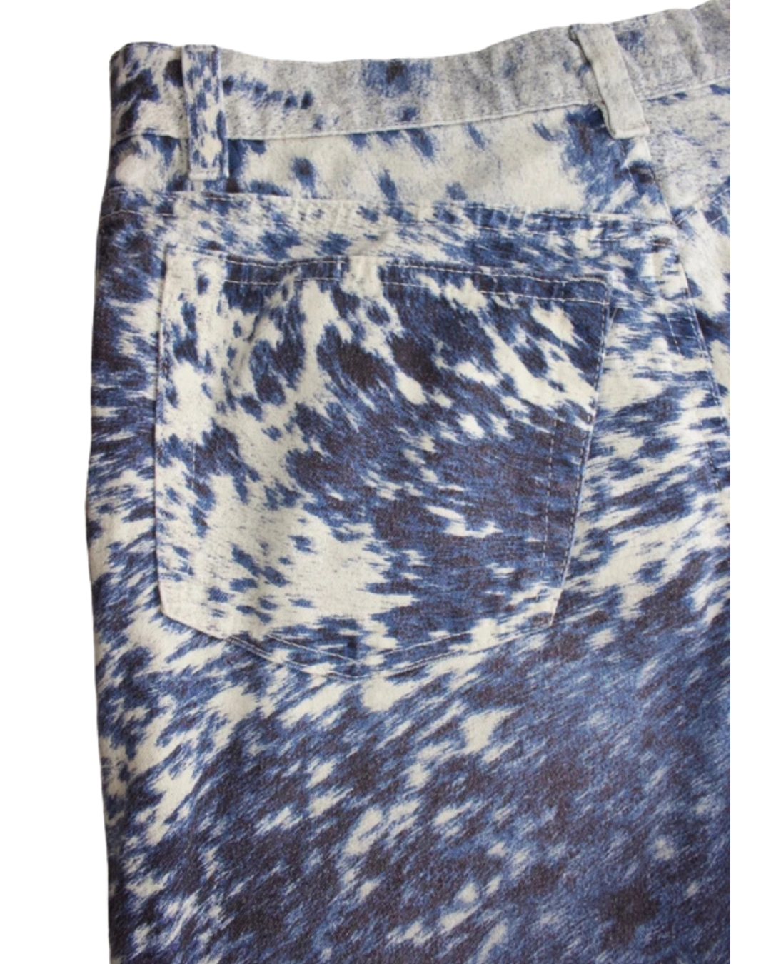 Roberto Cavalli 1999 Blue Cow Print Pants