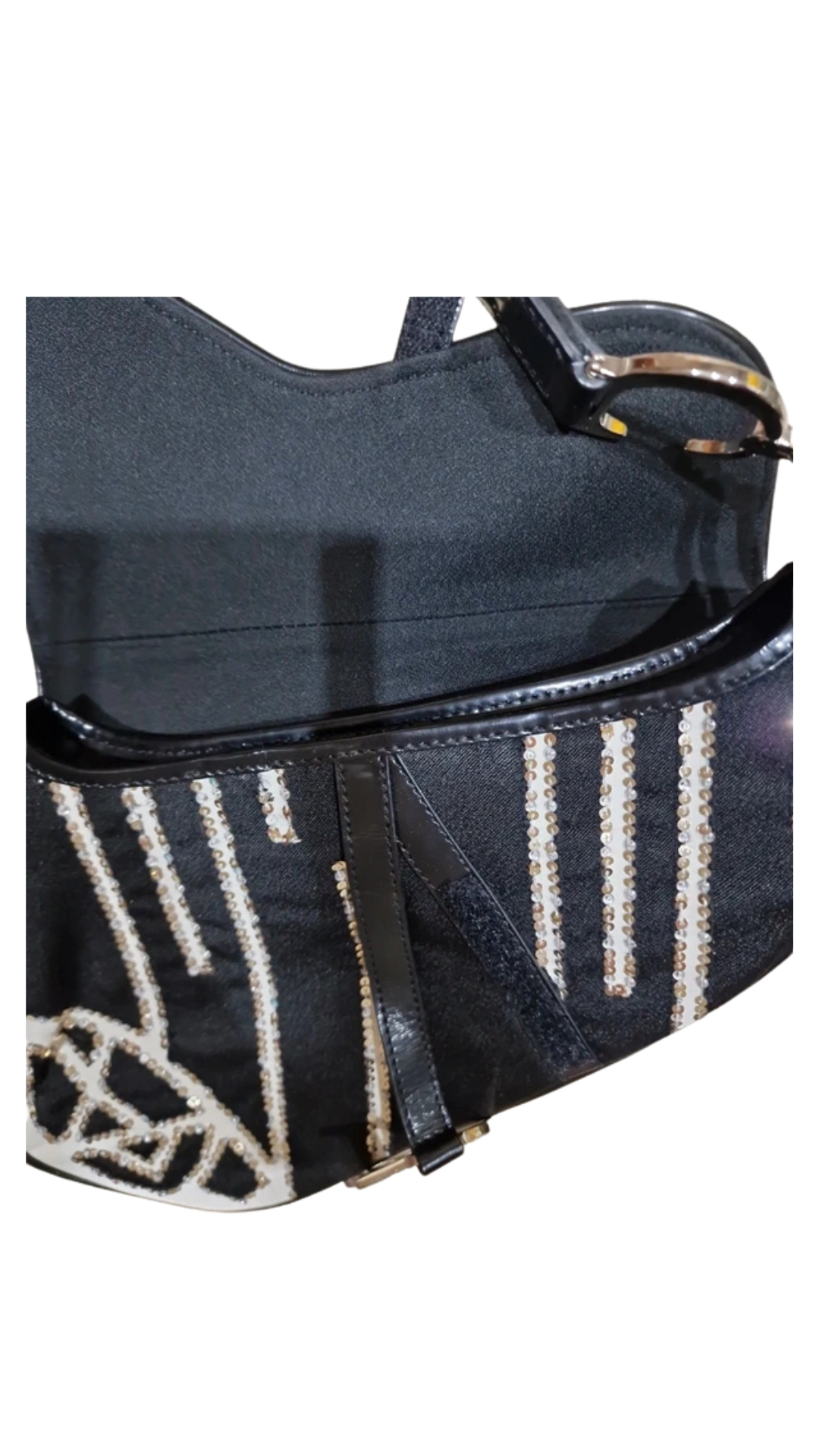 Christian Dior 2003 John Galliano Sequins Saddle Bag