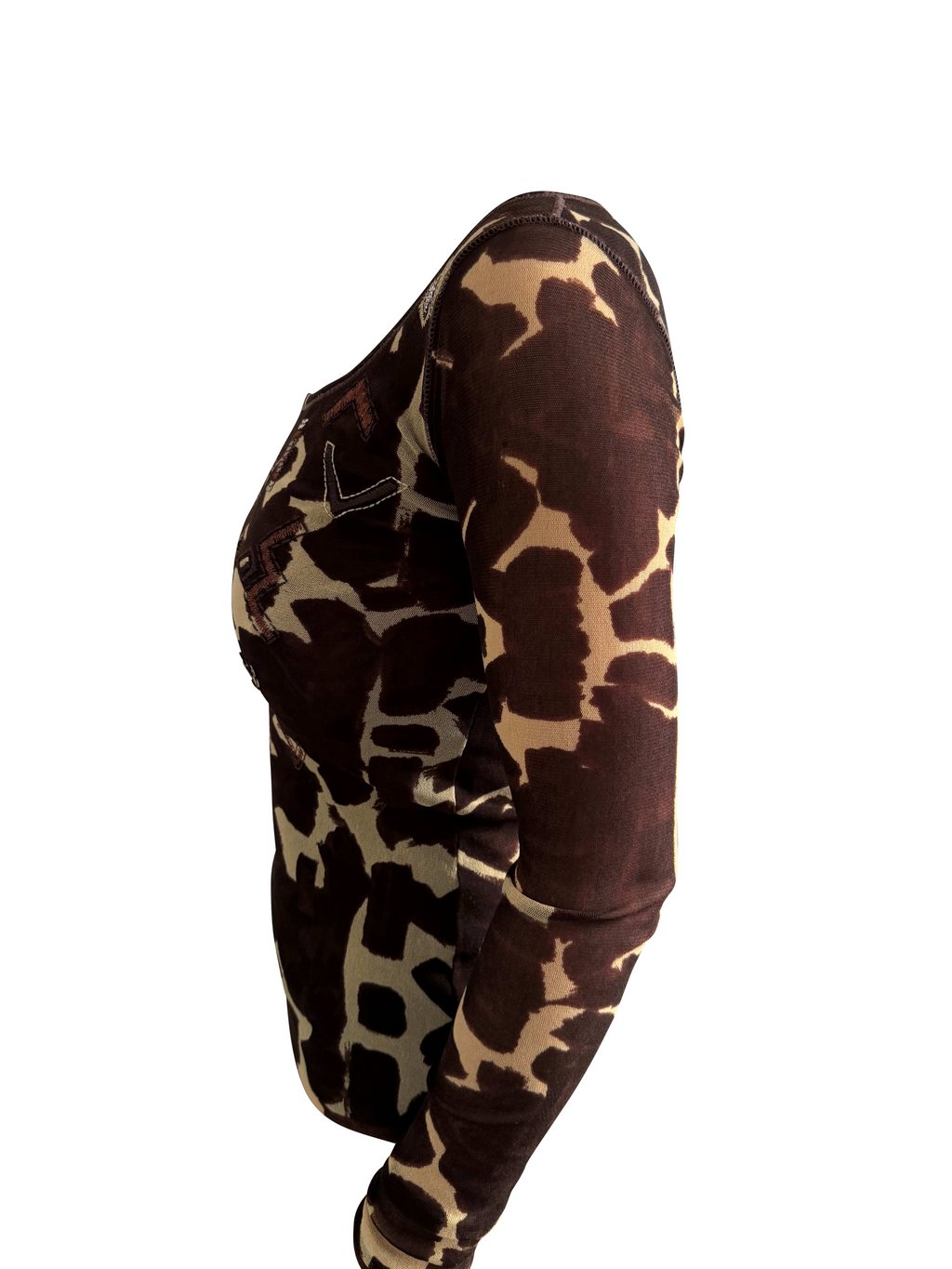 Jean Paul Gaultier Sequin Mesh Long Sleeve Top