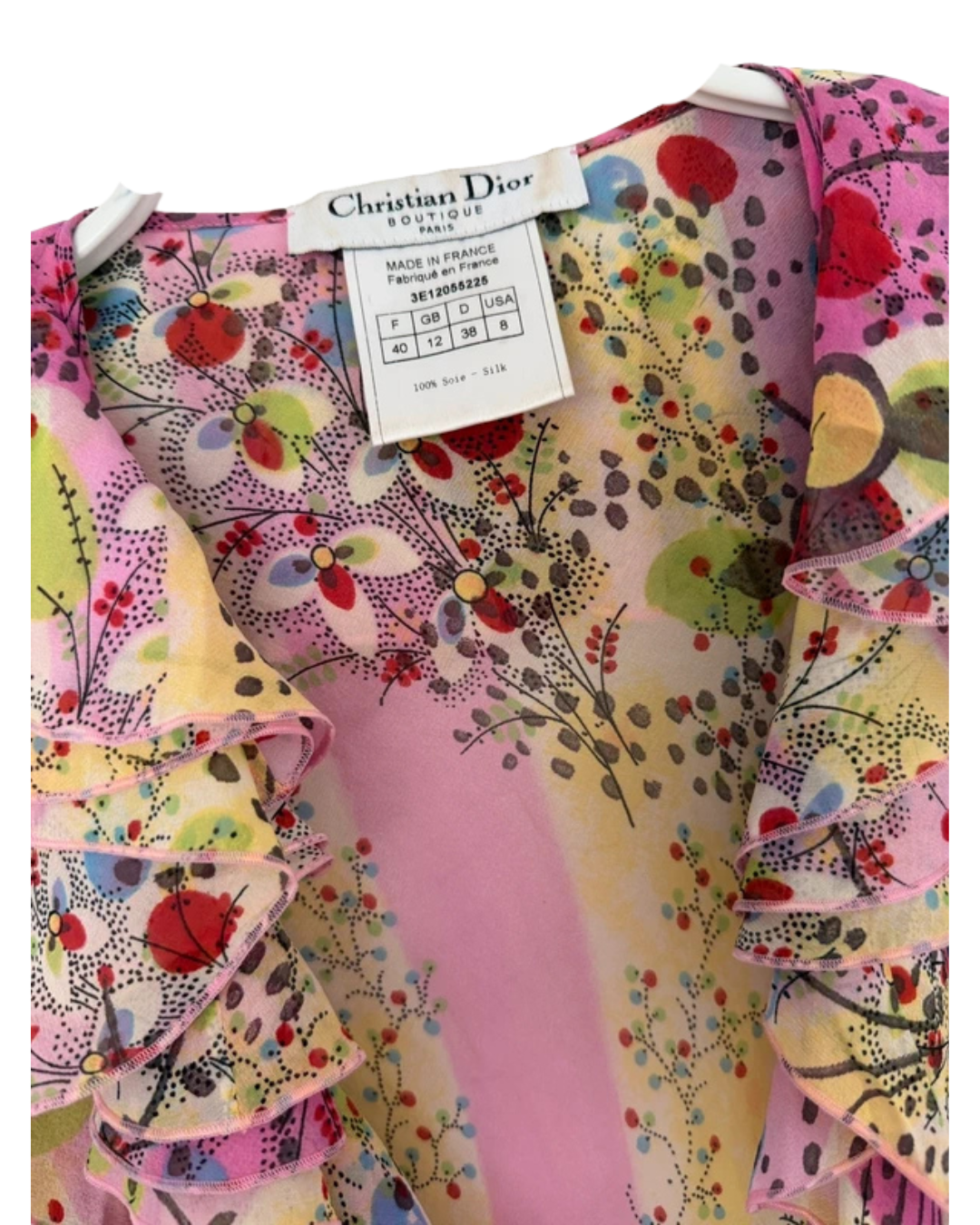 Christian Dior By John Galliano Floral Silk Blouse and Skirt Set