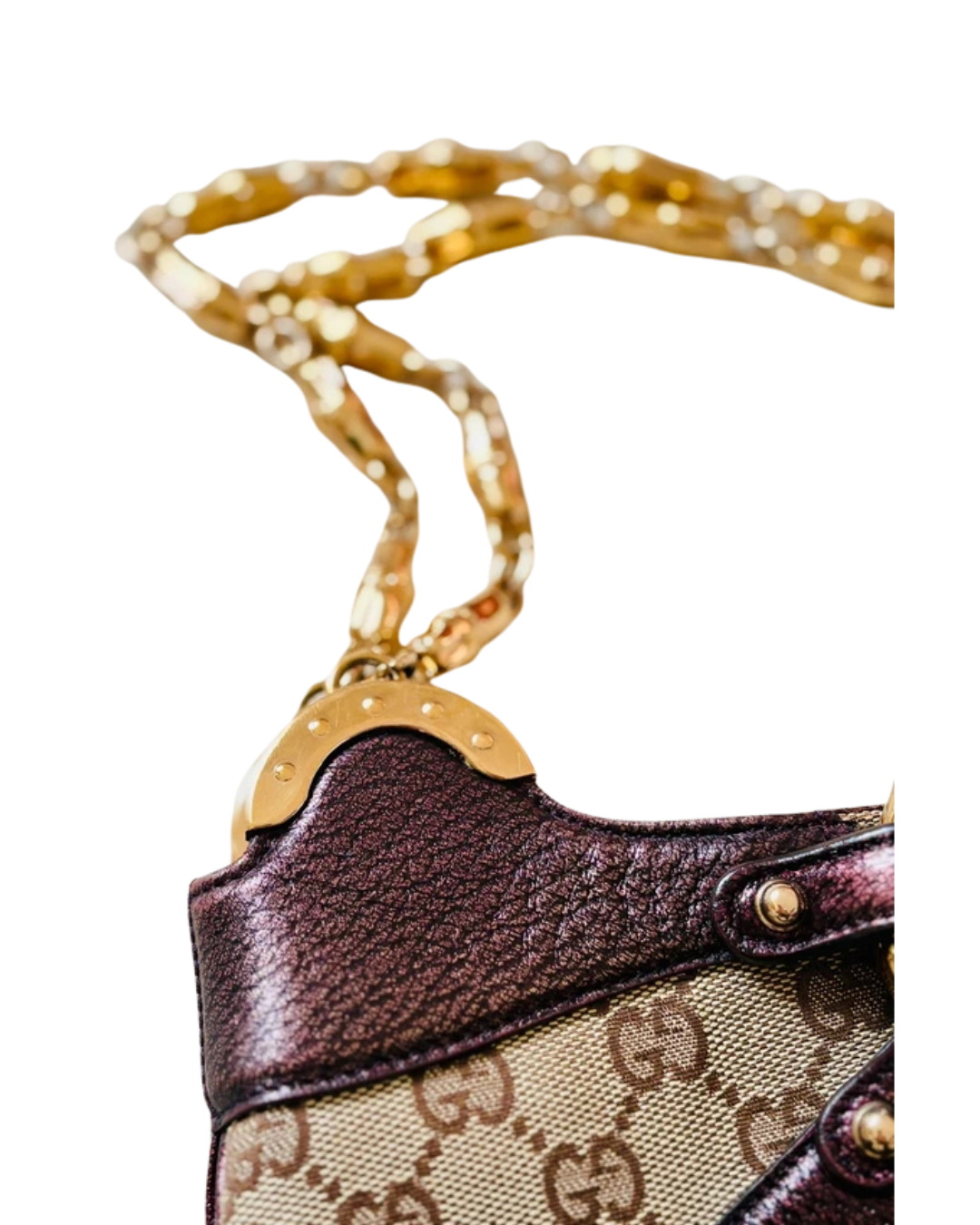 Gucci By Tom Ford Dionysus Purple Monogram Gold Handbag