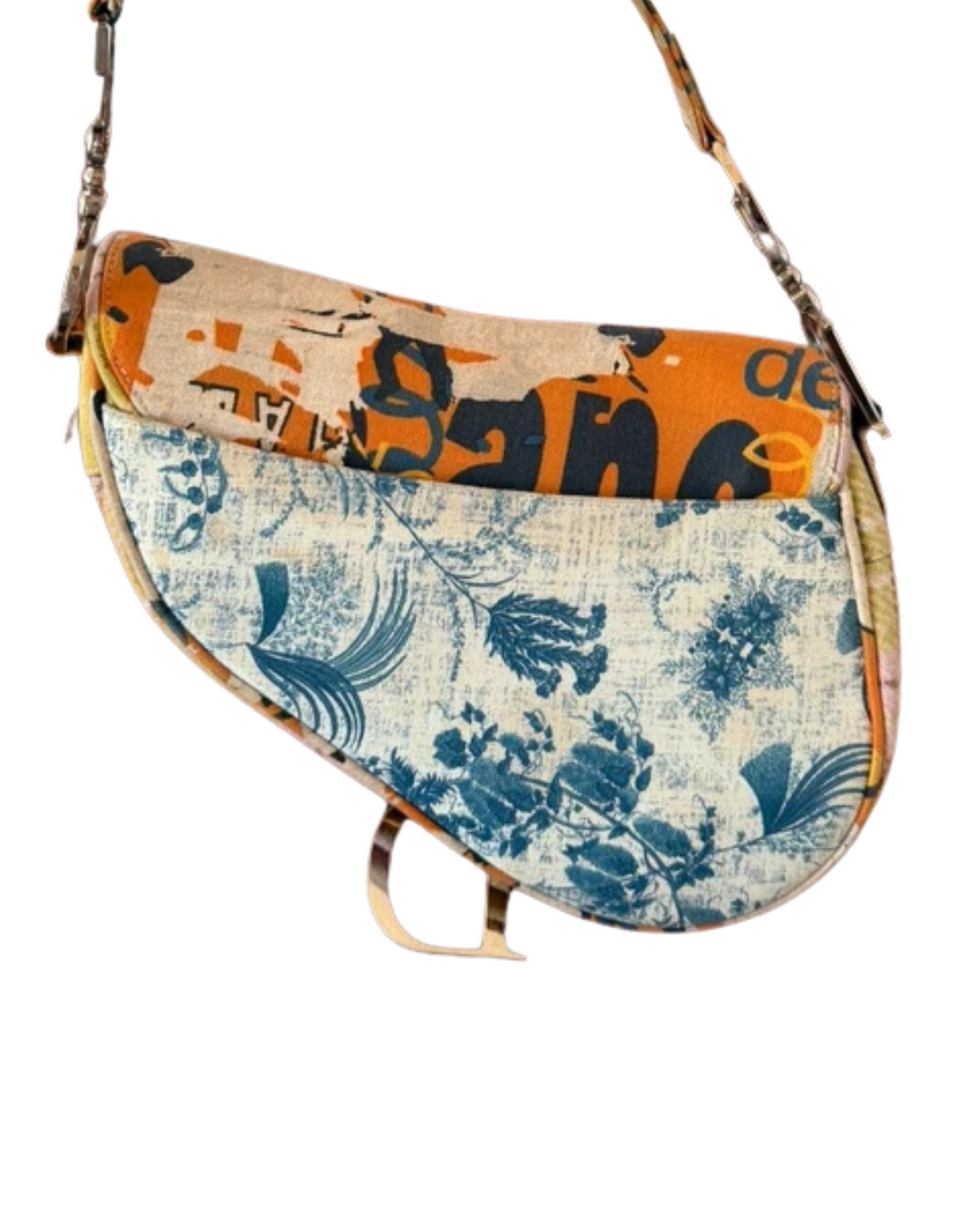 Christian Dior by John Galliano 2001 Orange Patchwork Saddle Bag