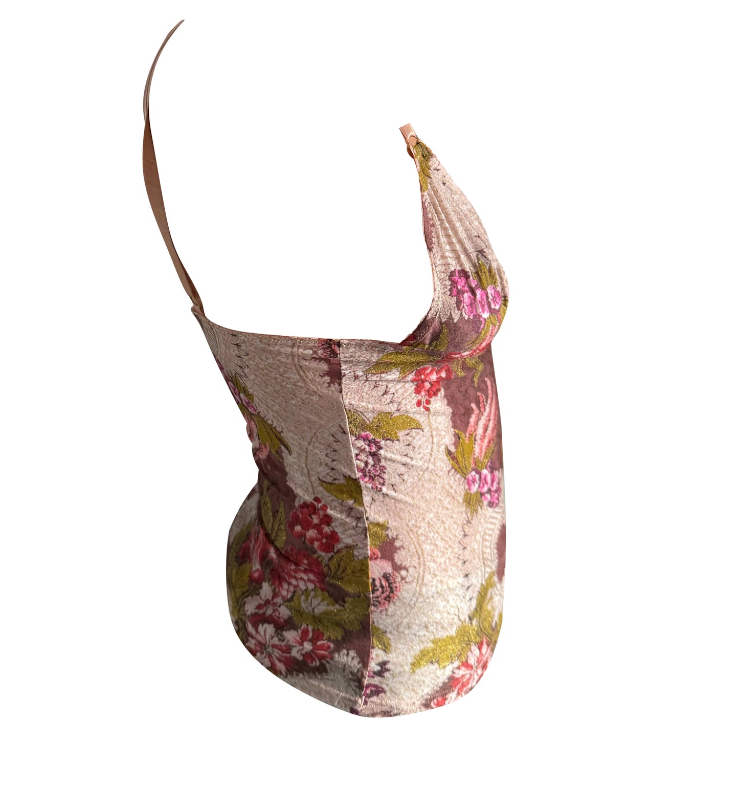 Roberto Cavalli Glitter Flower Print Cami Tank Top