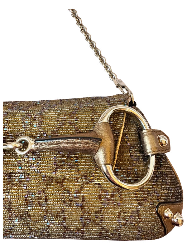 Gucci Embellished Horsebit Chain Handbag