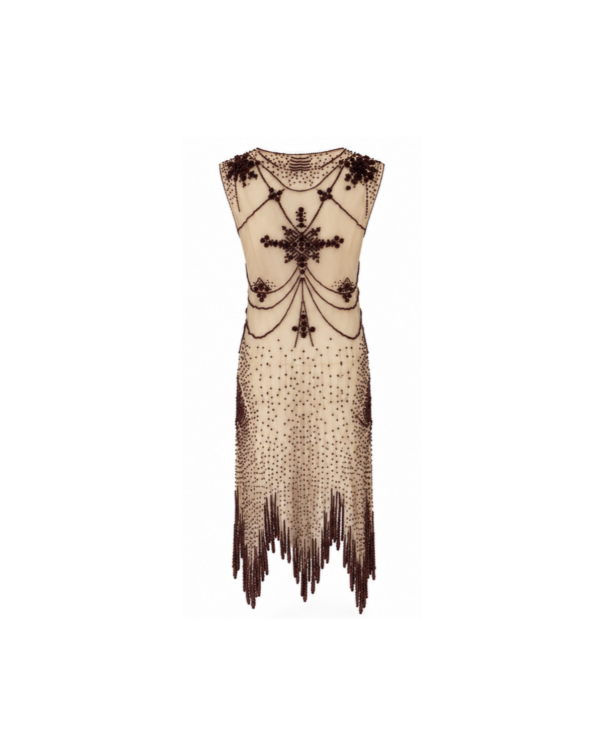 Jean Paul Gaultier Wooden Beads Embroidery Dress