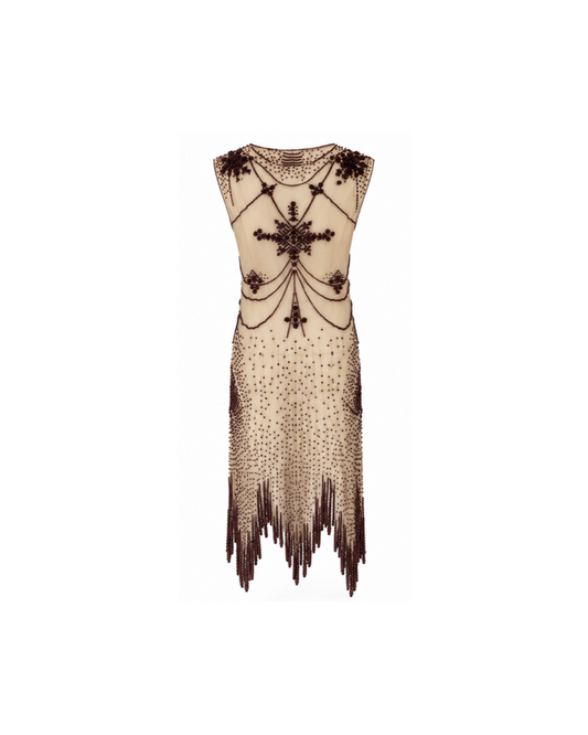 Jean Paul Gaultier Wooden Beads Embroidery Dress