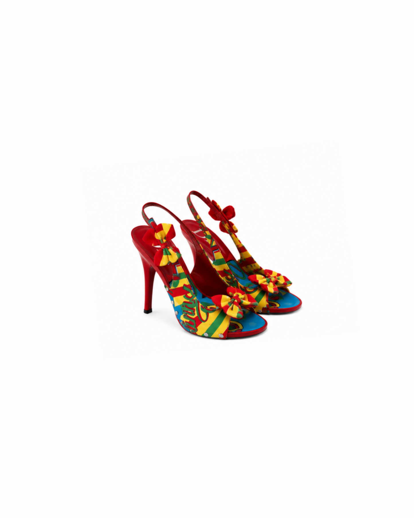Christian Dior By John Galliano 2004 Rasta Mania Sling Back High Heels