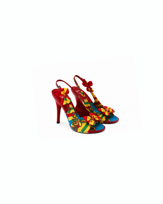 Christian Dior By John Galliano 2004 Rasta Mania Sling Back High Heels