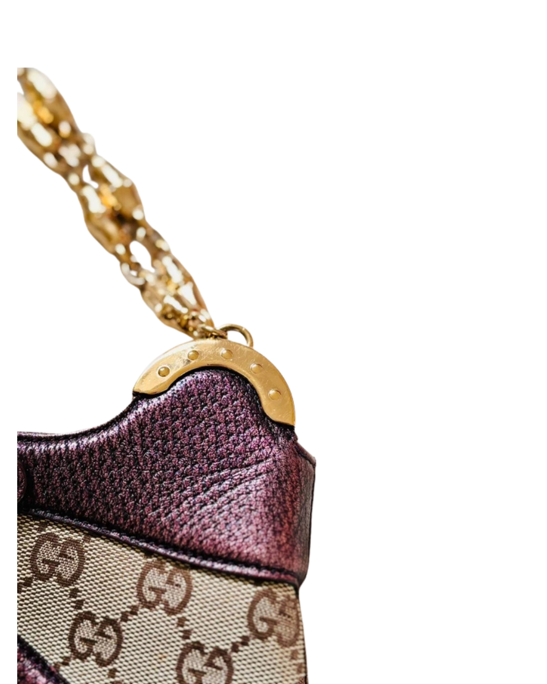 Gucci By Tom Ford Dionysus Purple Monogram Gold Handbag