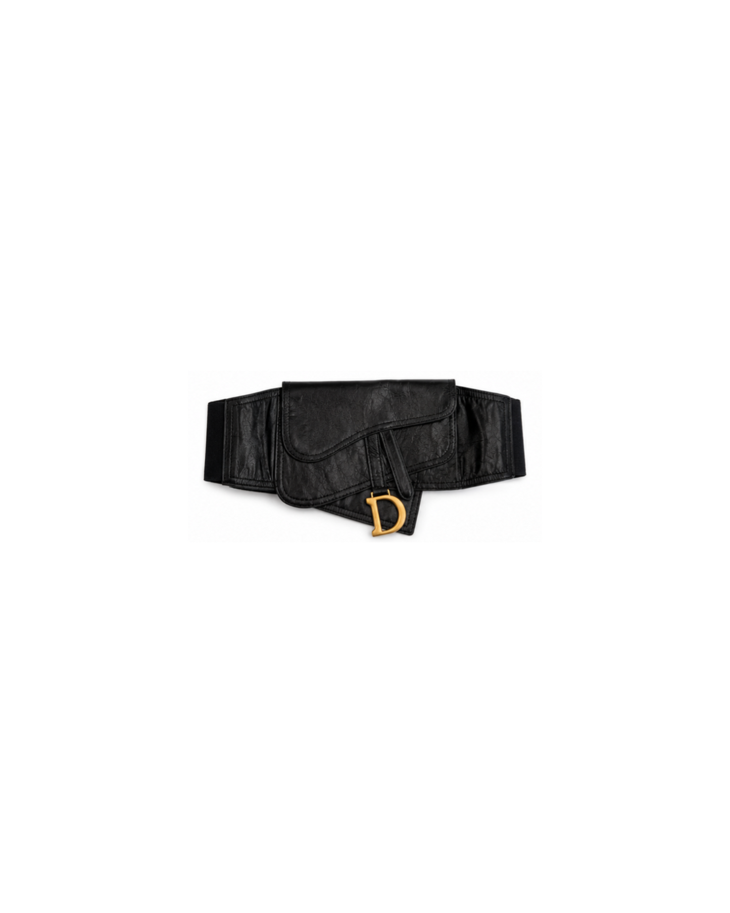 Christian Dior Black Leather Saddle Belt