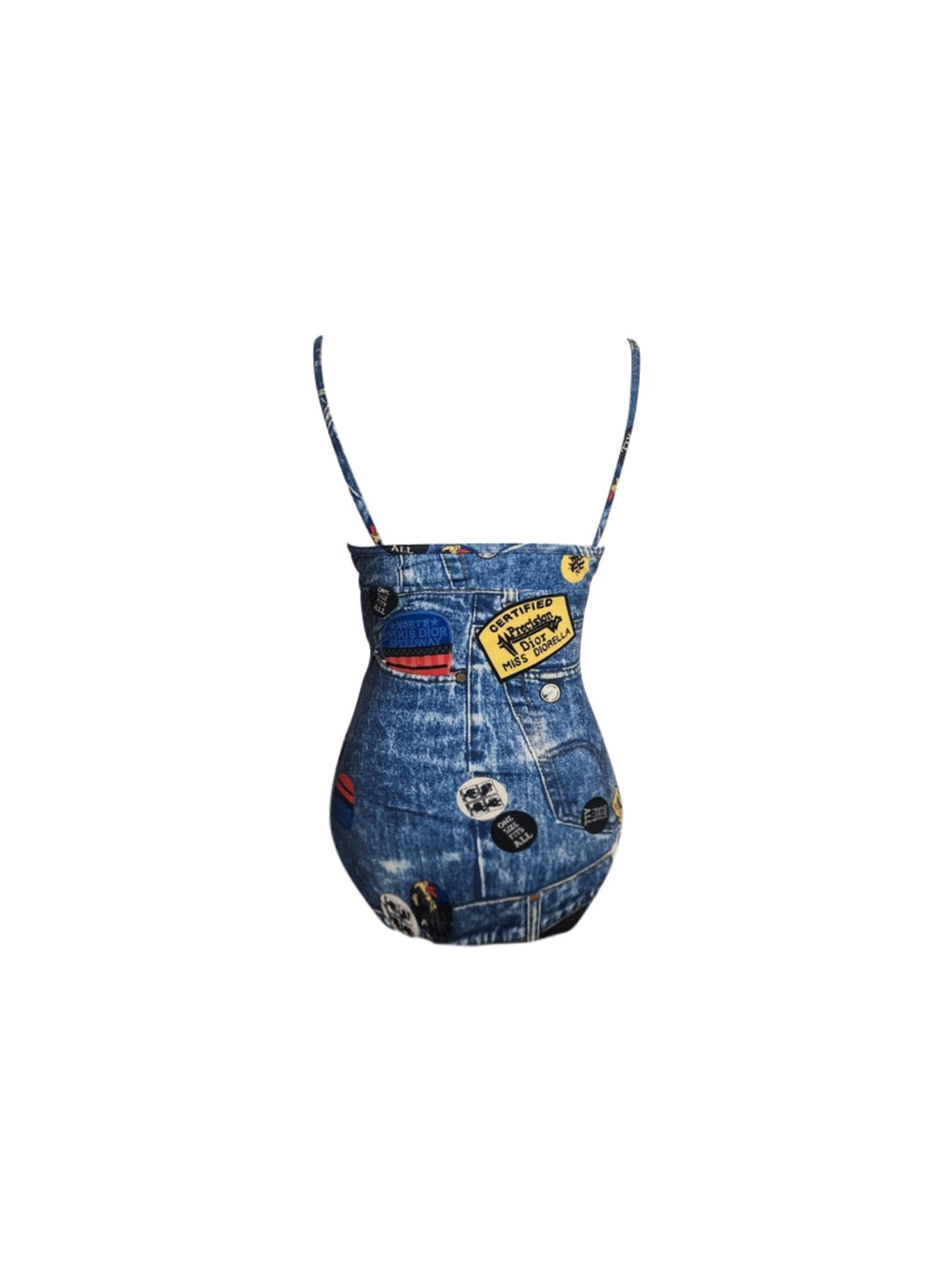 Christian Dior By John Galliano Denim Print Swimsuit