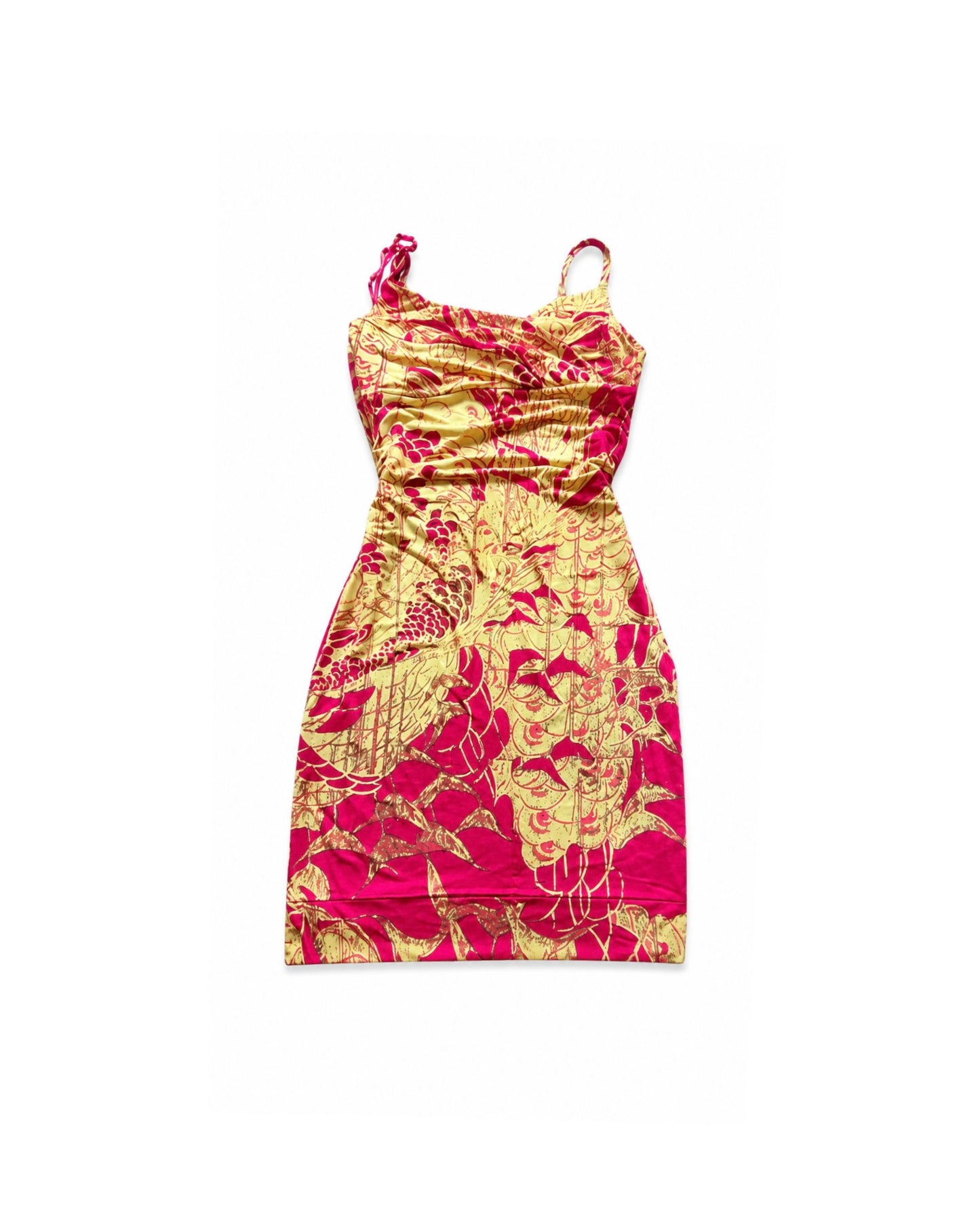 Roberto Cavalli Red And Gold Mini Dress