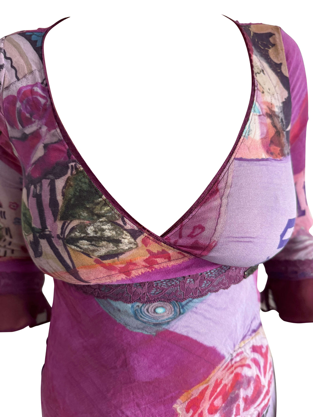 John Galliano Flower Print Mini Dress