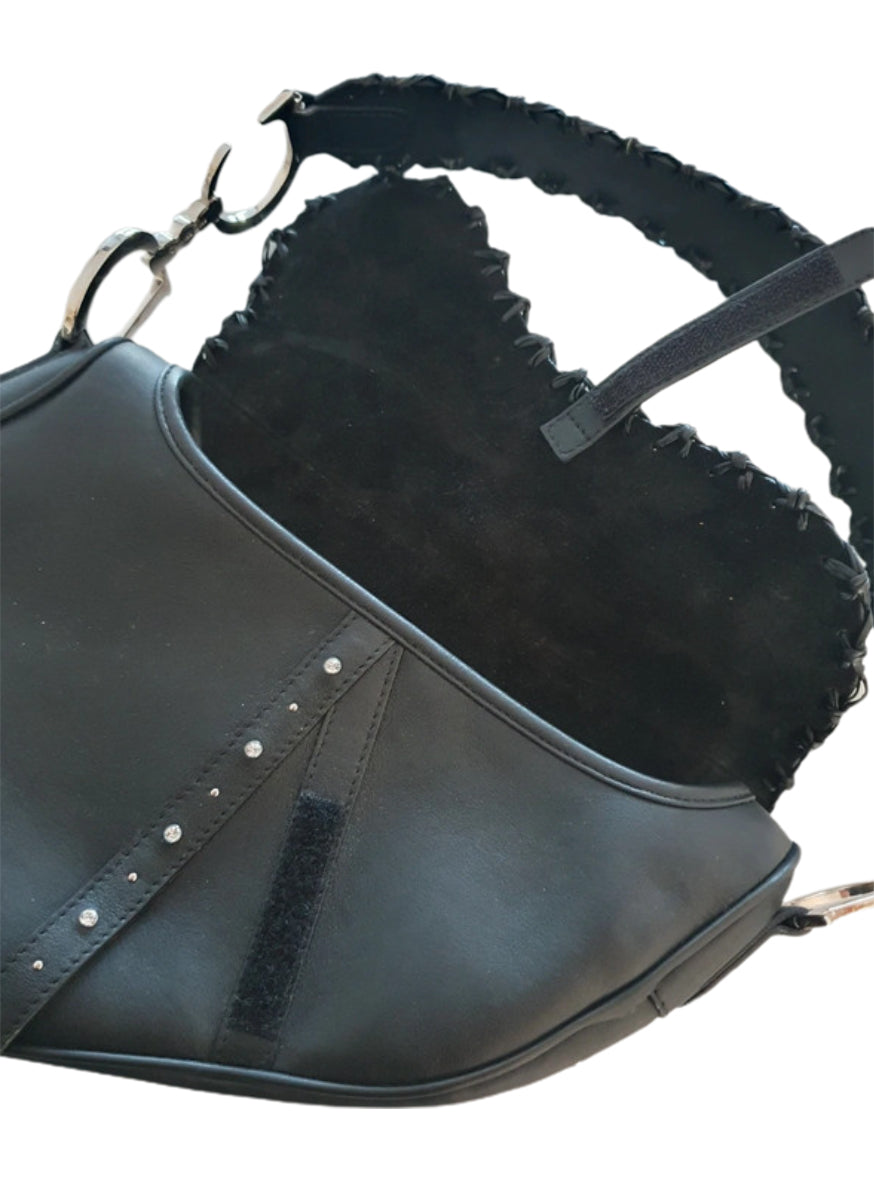 Christian Dior Crystal Studded Saddle Bag
