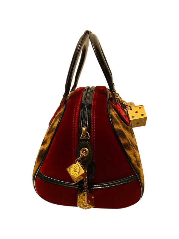 Christian Dior 2004 Dice Cheetah Bowler Bag
