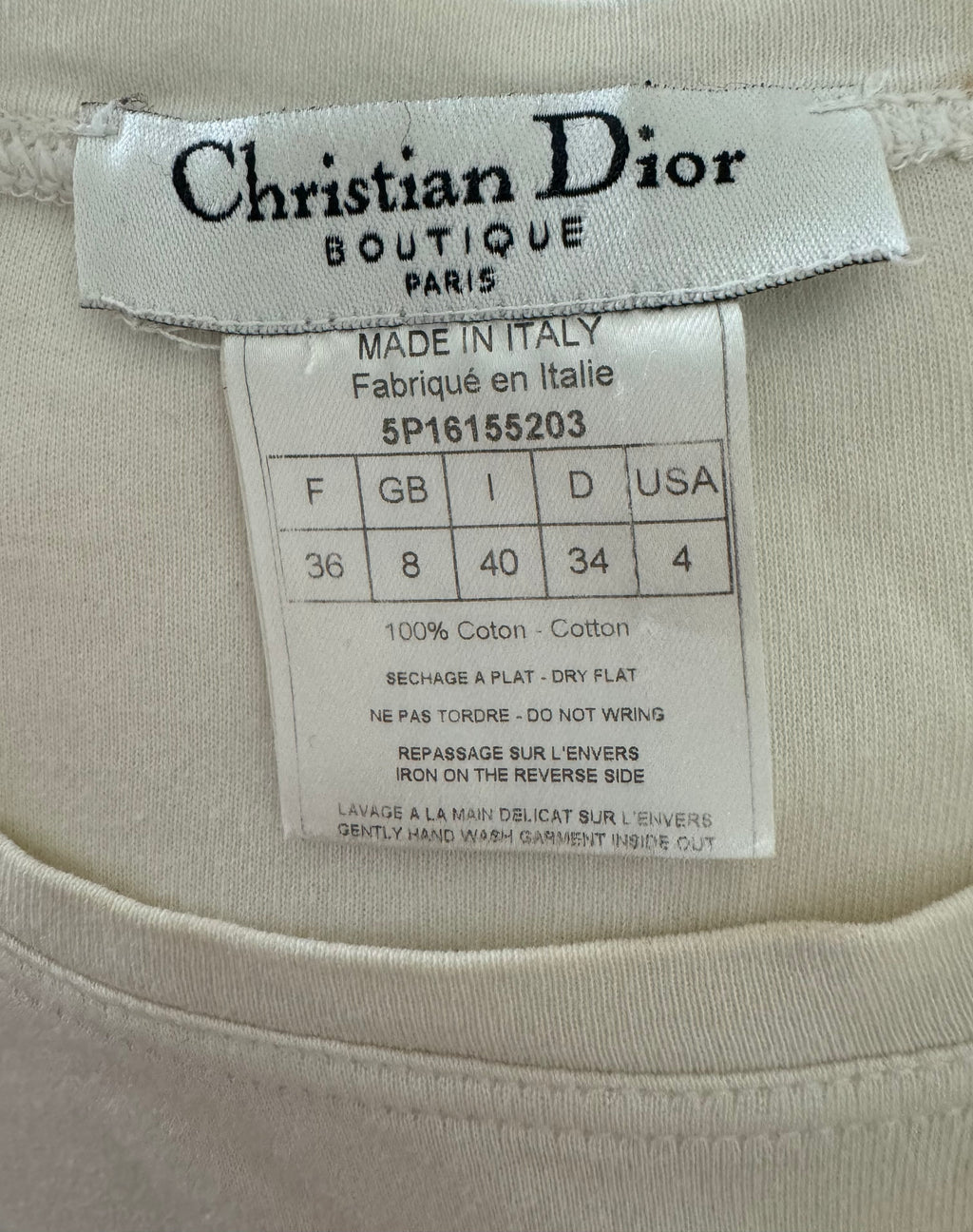 Christian Dior Rhinestone Peace T-shirt