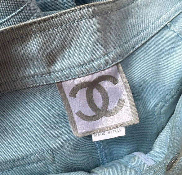 Chanel 2002 Denim Jacket And Pant Set