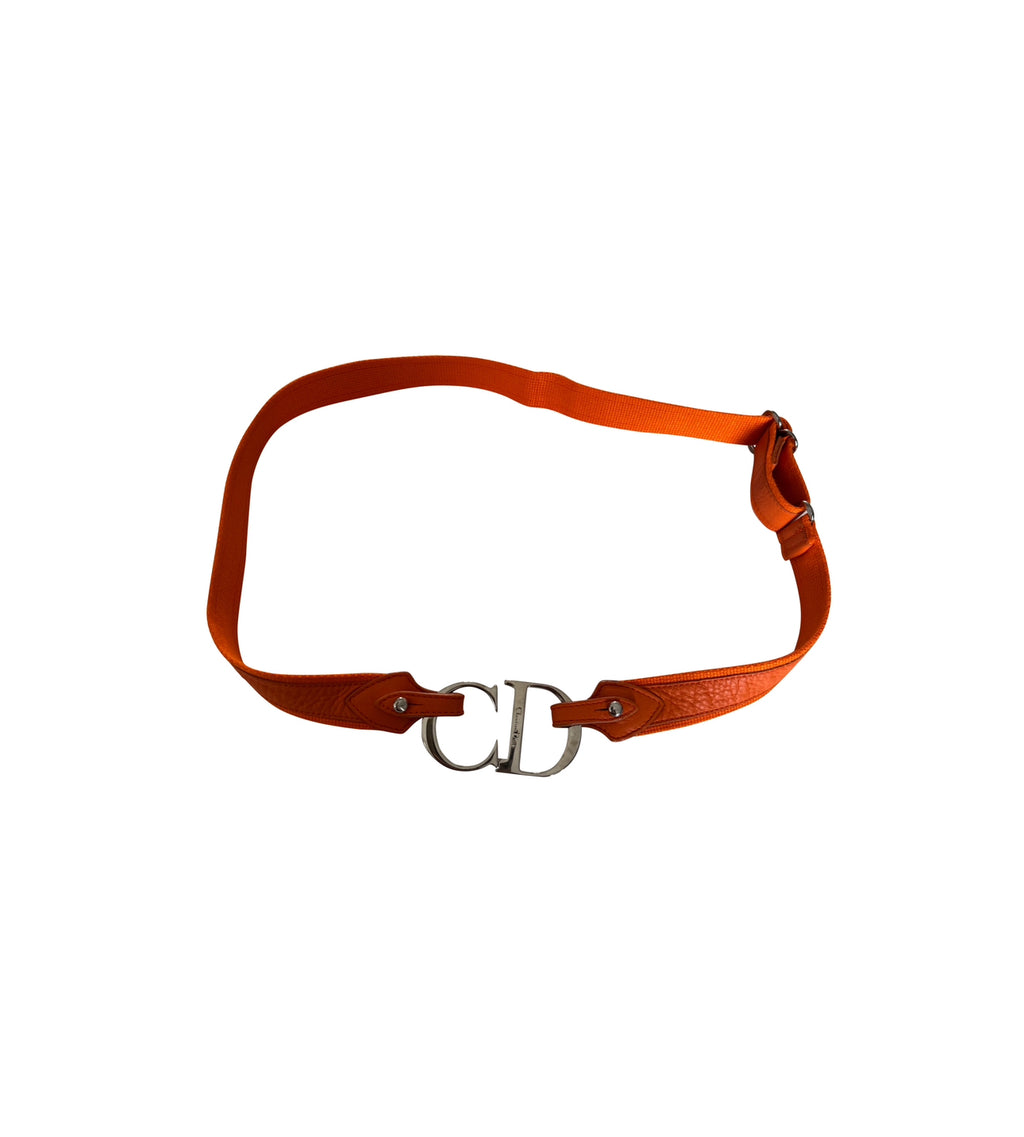 Christian Dior Orange CD Logo Belt